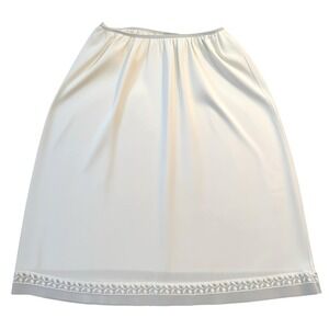 Vintage Deena Womens Lingerie Half Slip Skirt Size Large White Nylon Tricot
